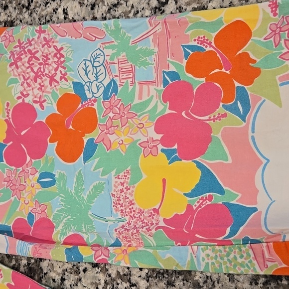 LILLY PULITZER  FLORAL & CLOUDS CROPPED PANTS. SIZE 10 PETITE. - Picture 6 of 6